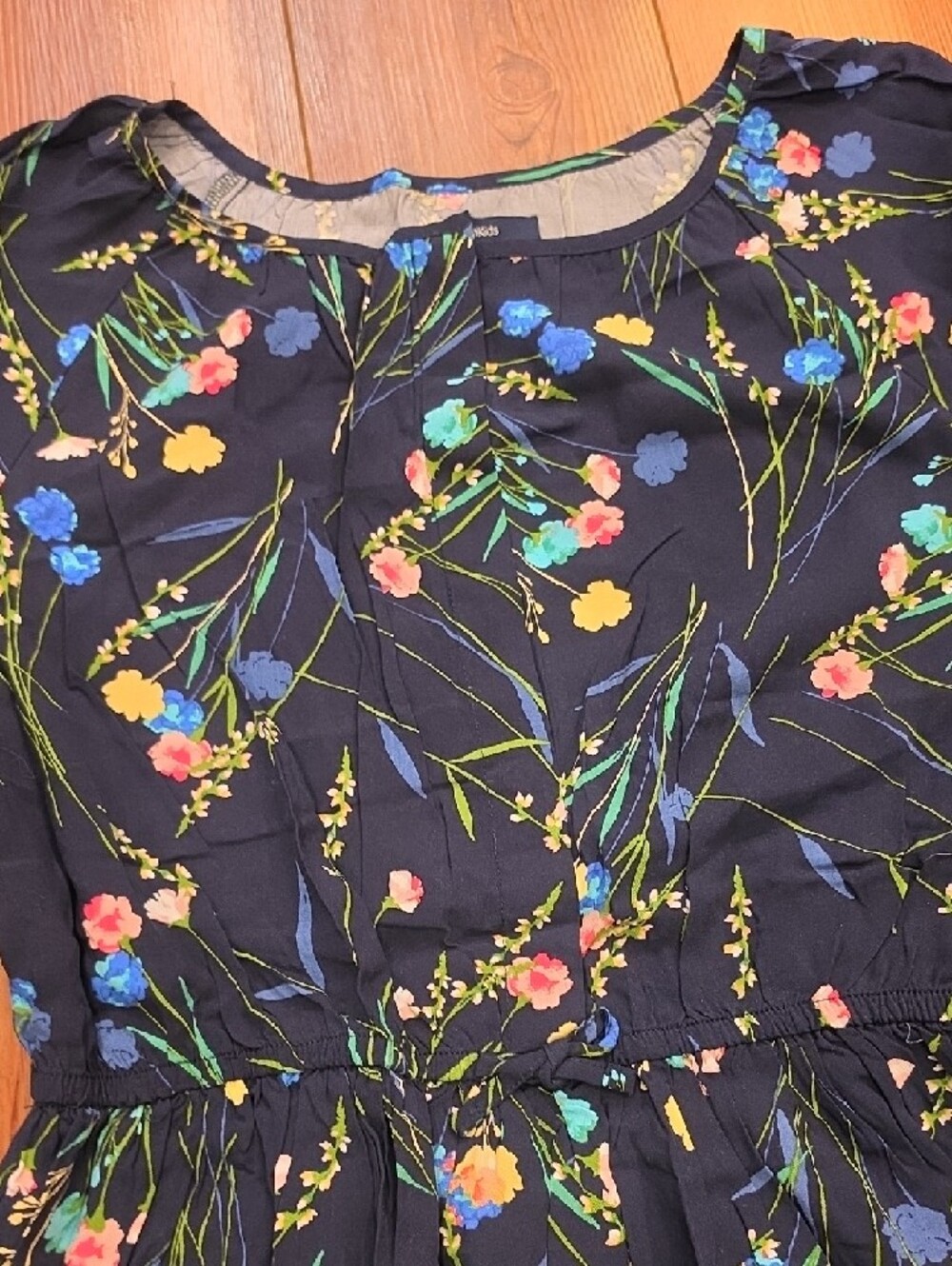 🆕 GAP Navy Floral Dress with Blue Yellow Pink Flowers - Picture 5 of 6